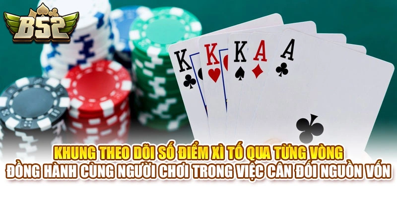 Khung theo dõi số điểm xì tố qua từng vòng đồng hành cùng người chơi trong việc cân đối nguồn vốn