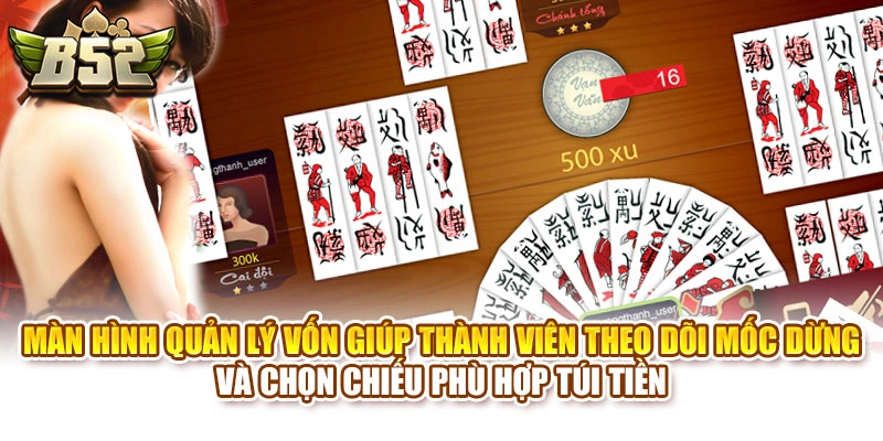 Màn hình quản lý vốn giúp thành viên theo dõi mốc dừng và chọn chiếu phù hợp túi tiền
